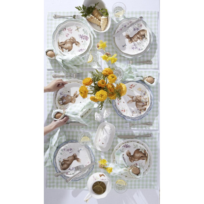 Lenox 893455 Butterfly Meadow Bunny Covered Butter Dish, Easter Serveware