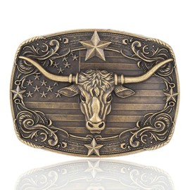 AZORA Belt Buckles for Men Western Cowboy Longhorn Belt Buckles Rodeo Belt Buckles for Men Women Cowgirl Belt Buckle