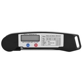 LCD Digital Food Meat Thermometer with Foldable Probe Kitchen Cooking BBQ Grill Temp Tester BBQ Grill Thermometer Clock Timer
