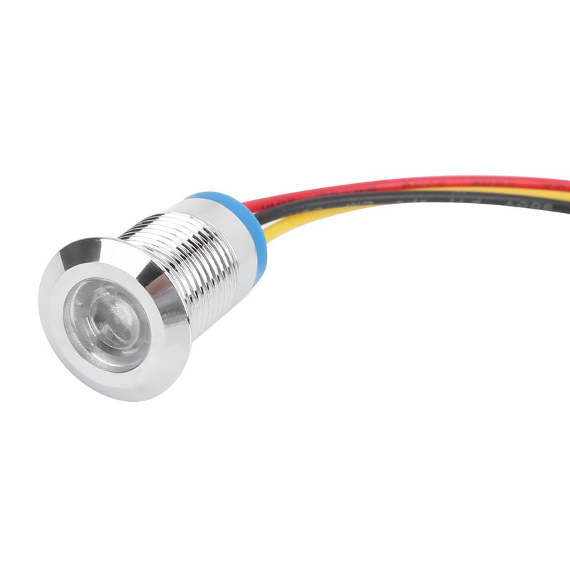 4 Sets PreWired Round LEDs Waterproof 2Color Light Common Anode