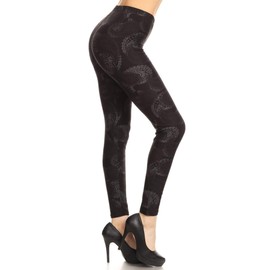 Leggings Depot High Waisted Floral & Space Print Leggings for Women-Full Length-R707, Fading Paisley, One Size