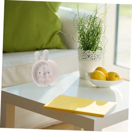 Homoyoyo Cat Alarm Clock Children's Alarm Clock Digital Alarm Clock Bedside Clock Dorm Small Clock Practical Small Clock Ear Decorate Clock Metal Bedside Clock Student Silica Gel White