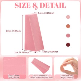 Demissle 100 Pcs Makeup Sponge Mini Applicator Wedges Triangle Cosmetic Sponges Latex Makeup Foam Wedges Disposable Foundation Beauty Tools(Pink,Red)