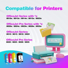 XLhippo 910 XL Ink Cartridges for HP Printers 8015e 8025e 8010 8020 Series Replacement for HP Ink 910XL Black and Color Combo Pack Work with Office Jet Pro 8028e 8035e 8025 8035 8028 (4 Pack)