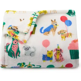 The Big One Throw Blanket Plush Super Soft Warm Cozy Oversized 60 x 72 inches (Birthday Dogs)