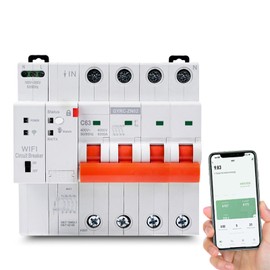Jadeshay Fi Circuit Breaker 63 A 3-Pin Circuit Breaker Fi Switch Tuya Smart Circuit Breaker WLAN Timer Switch DIN Rail with Short Circuit / Over/ Low Voltage Protection 400 VAC