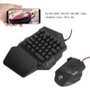 Einhändige Gaming-Maus-Tastatur-Kombination, LED-Farbhintergrundbeleuchtung 5500DPI, Einstellbares Ergonomisches Design oder Win/Android/OS X