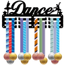 CREATCABIN Dance Medal Holder Medal Hangers Medal Rack Display Sports Metal Hanging Awards Iron Small Mount Awards for Wall Home Badge Ballet Women Dancer Medalist Black 11.4 x 5.1 Inch