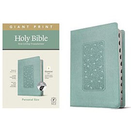NLT Personal Size Giant Print Holy Bible (Red Letter, LeatherLike, Floral Frame Teal, Indexed): Includes Free Access to the Filament Bible App ... Notes, Devotionals, Worship Music, and Video