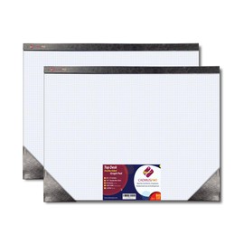 CADMUSPRO Top Desk 22"x17" Large Premium Graph Pad, Double-Sided Quadrille Grid, 21-Gram Paper, 50 Sheets/Pad. Design&Drafting, Science&Math, Art&Illustration, Professional&Academic (2, White)