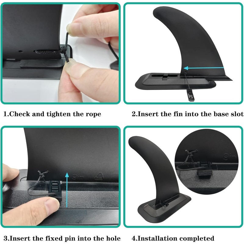 Flypark Fins 9", Paddle Board Big Center Fin, Slide-in Fin