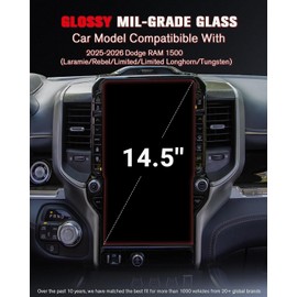 ASZSK For Glossy Tempered Glass 2025 2026 Dodge Ram 1500 2500 3500 14.4 Inch Touchscreen Screen Protector - Ram 1500 2500 3500 (Uconnect Laramie/Rebel/Limited/Limited Longhorn/Tungsten Uconnect 5)