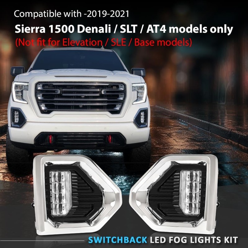 G-PLUS LED Fog Light Lamp Compatible with GMC Sierra 1500