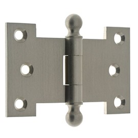 idh by St. Simons 80254-015 Professional Grade Quality Genuine Solid Brass Parliament Hinges with Ball Finials, Satin Nickel, 2-1/2 x 4-Inch