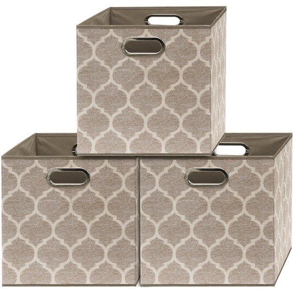 Simple Houseware 3 Pack 13" Printing Fabric Cubic Storage Bin