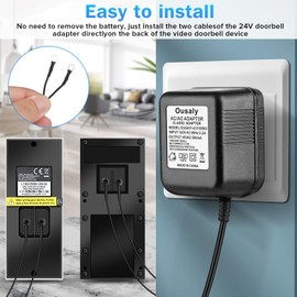 Video doorbell Special Power Transformer,18V500MA doorbell Power Adapter Compatible with Ring, Eufy, Nest, Wyze, Arlo Wireless Video doorbell 18 Volt 500mA AC Plug in Cord,16.5FT Cable Black