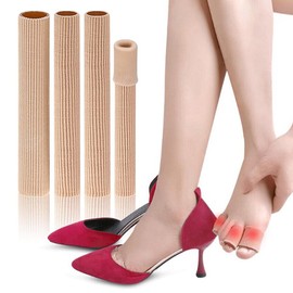 Paquete de 4 Protectores de Dedos del Pie, Tubo para Dedos de Suave, Transpirable, Cortable, Protección para los Dedos de Gel para Quitar Callos, Ampollas, Alivio del Dolor de Dedos (Tamaño Mixto)