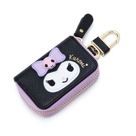 Huositi Cute cartoon small wallet ladies short wallet leather bag men's key case (Black), Black