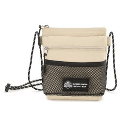 OCE GEAR Crossbody Sling Bag for Women Men with Secure Elastic Strap - Smart Pocket Layout Shoulder Bag Urban Outdoor Travel, Beige, Medium