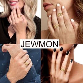 Stackable Initial Letter Ring Capital Letter L Ring 925 Sterling Silver Charm Initial Band for Women 18K Gold Plated Alphabet Jewelry for Wedding Engagement Bridesmaid Gift FR0015L-Y