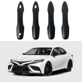 Door Handle Cover Trim Compatible with Toyota Camry 2018-2025 /Corolla 2019-2025 /Avalon 2019-2022 /Pruis Hatchback 2016-2024 Accessories Exterior Door Handle with 2 Smart Key Entry Holes Matte Black