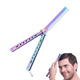 WUSJCOF Butterfly Comb Foldable Pocket Comb for Hair Styling and Barber Training (Colourful)