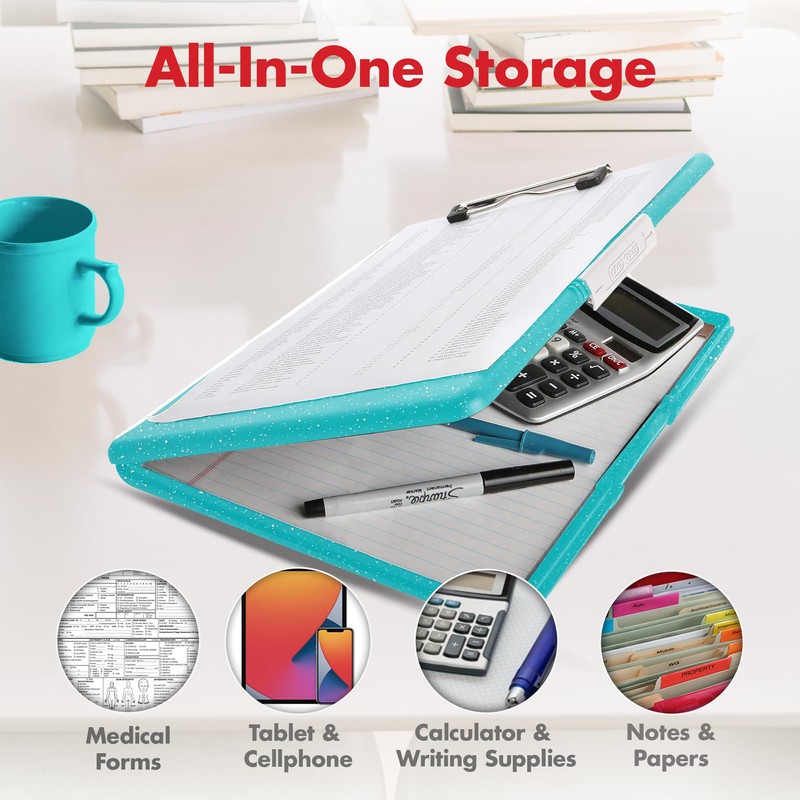 Dexas Slimcase 2 Storage Clipboard with Side Opening, 12.5 x