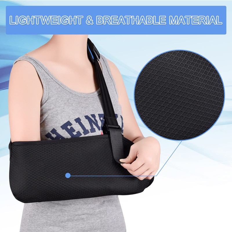 Fasola Arm Sling Shoulder, Adjustable Arm Strap with Breathable Mesh