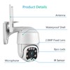 Outdoor Wireless WiFi Security Camera, 1080P Pan Tilt Zoom Surveillance