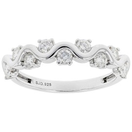 JTV Classic Moissanite Platineve Band Ring .54ctw DEW for Women (9)