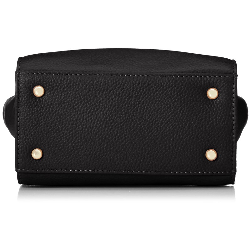 Kuko 2253111306 Tote Bag, Leather 2-Way Mini Tote Bag, black