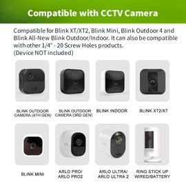 2 Pack Magnetic Wall Mount Compatible with Blink Outdoor 4 (4th Gen), Blink Outdoor 3/XT2/XT, Blink Mini – 360 Degree Adjustable No-Drill Magnetic Camera Mount for Steel or Flat Surfaces Without Tools