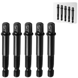 Uenhoy 10 Pack 1/4" Impact Adapter Set, Black Square Socket Adapter 1/4 to 1/4 Drive Adapter Kit, Extension Socket Driver Bits for Automotive DIY Nut Driver and Drills