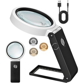 Lupa LED 5X‑25X plegable con soporte – modelo 7058B
