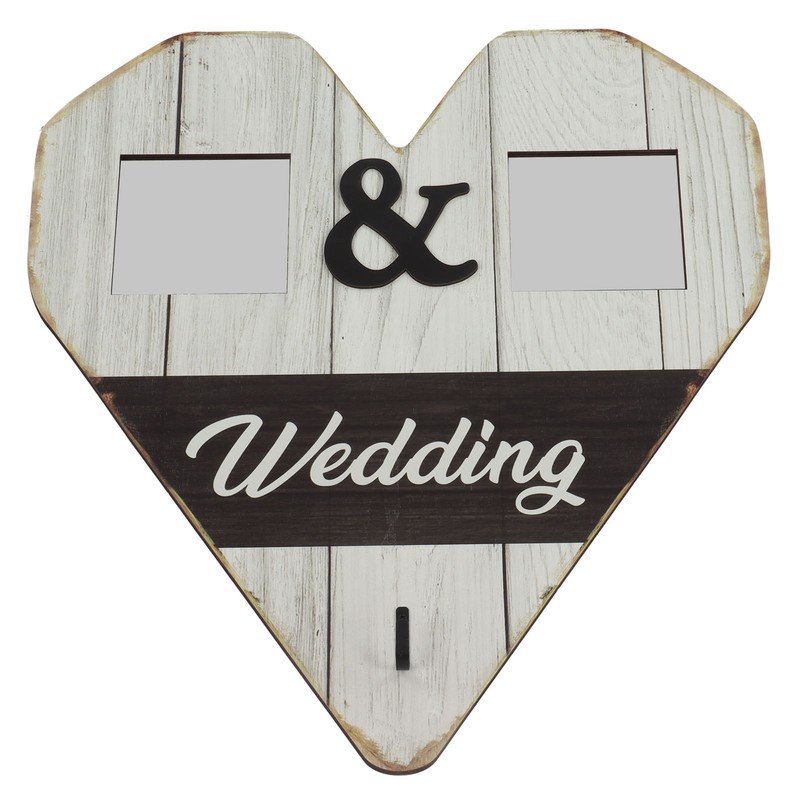 Wood Wedding Picture Frame Key Hook Wall Hanging Decoration Love