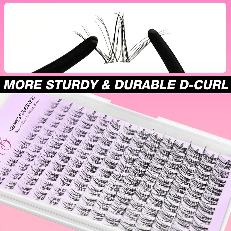 VEYESBEAUTY Lash Clusters Individual Eyelash Extensions Thin & Invisible Band