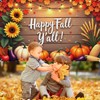 Happy Fall Y'all Backdrop Banner Fall Party Decorations 72.8 x