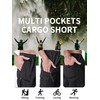 MAGNIVIT Mens Capri Long Twill Elastic Cargo Shorts Below Knee