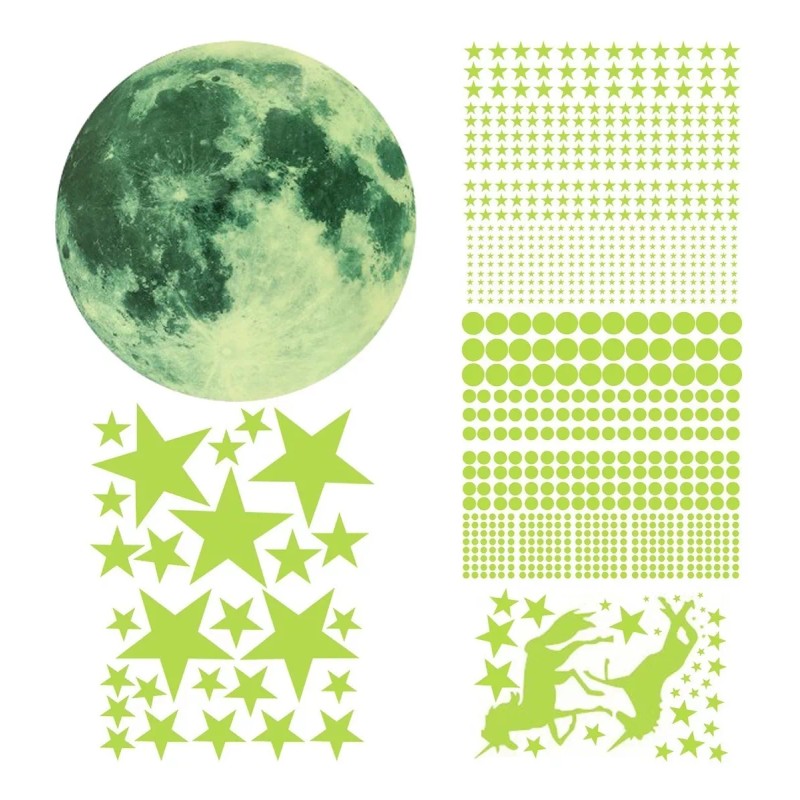 Show Me Pegatinas Fluorescente Para Decoración Luna Y Estrellas M254