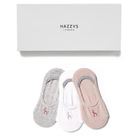 Hazzys (대구신세계)HAZZYS DAILY 면 혼방 퍼피로고 덧신 페이크삭스 3종세트 HISS2E201WT (Shinsegae Daegu) HAZZYS DAILY Cotton Blend Puppy Logo Ankle Socks Fake Socks 3-Piece Set HISS2E201WT