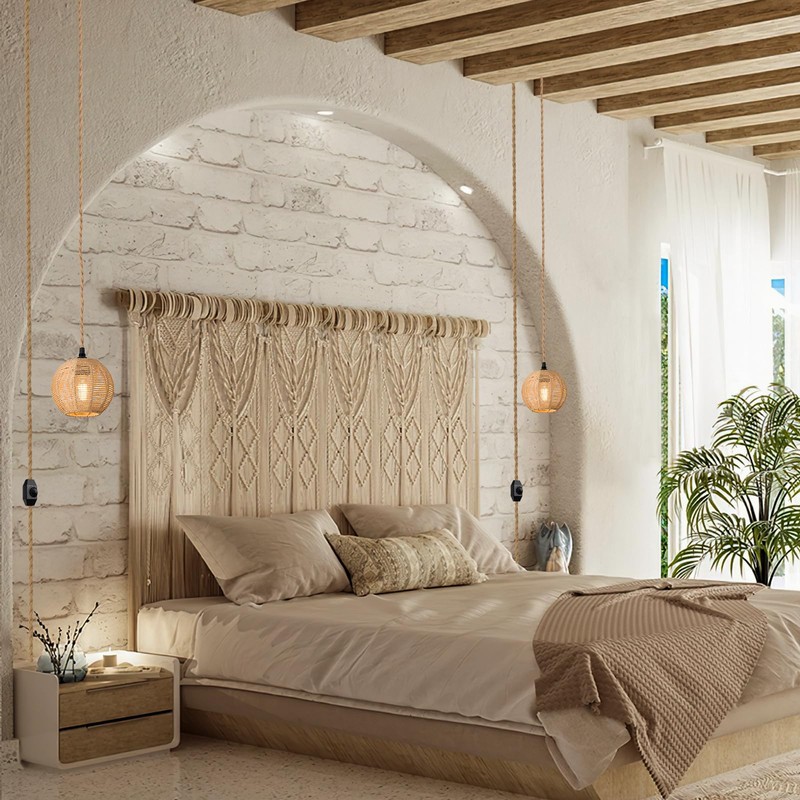 ALAISLYC 15ft Plug in Pendant Light with Cord Dimmable Switch