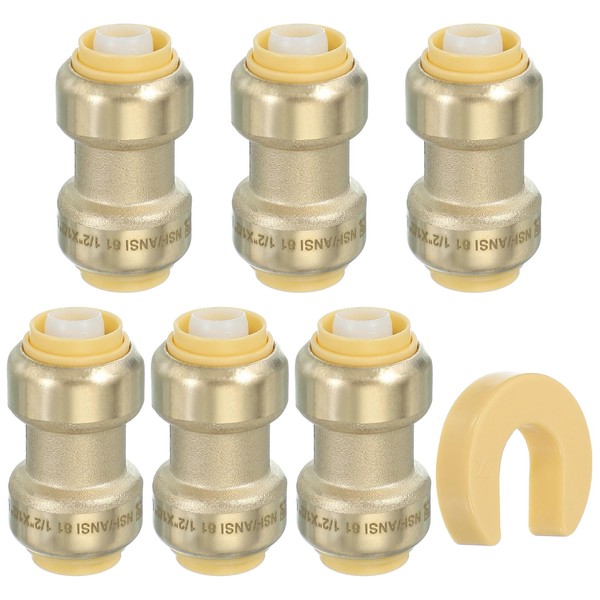 PATIKIL 6 Pcs Straight Stop Valve 1/2" x 1/2" Compression