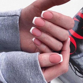 Juneyemo 24 Pieces French False Nails Shiny Square Short Heart Flower Pattern with Design Acrylic Nails for Women and Girls (D)