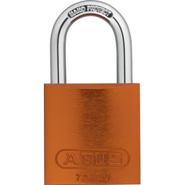 ABUS Orange 72/40 Lockout Tagout Padlock w/ 1" Shackle, Single Padlock, Keyed Different, 1 Padlock with 2 Keys