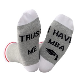 MBA Gift Masters Degree Gift for Grad Student Gift Trust Me I Have MBA Funny Socks for Friends Daughter Cousin Sister (I Have MBA CA)