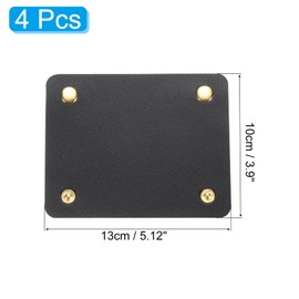 sourcing map 4Pcs Handbag Handle Wrap Covers, PU Leather Luggage Grip Protector for Suitcases, Shopping Bag (13x10cm, Black)