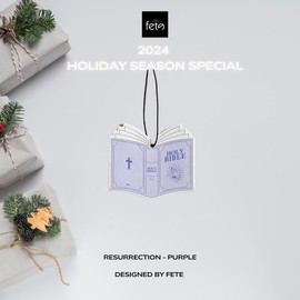 Fete Bible Verse Air Freshener, Daily Verse Support, Christian Gift, Holiday Gift - Color: 1*Purple, Resurrection