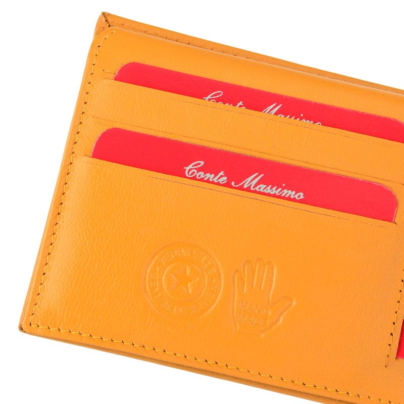 Conte Massimo Men's Genuine Leather Wallet with RFID Protection and