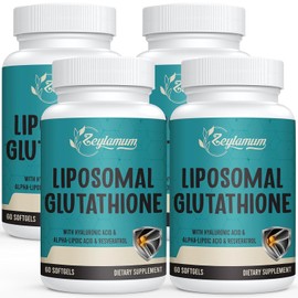 Zeylamum Cápsulas Blandas De Glutatión Liposomal De 2400 Mg, Máxima Absorción, Forma Activa De L-Glutatión Reducido (Gsh), Con Ácido Hialurónico, Resveratrol, Antioxidantes Maestros Para La Desintoxic