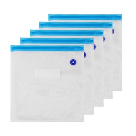 Uadme Vacuum Sealer Food Storage Bags, 6 Pcs Reusable Transparent BPA Free Sous Vide Bags for Food Storage and Cooking, 3 Size Optional Sealed Freezer Bag for Preserving Food (26x28cm)